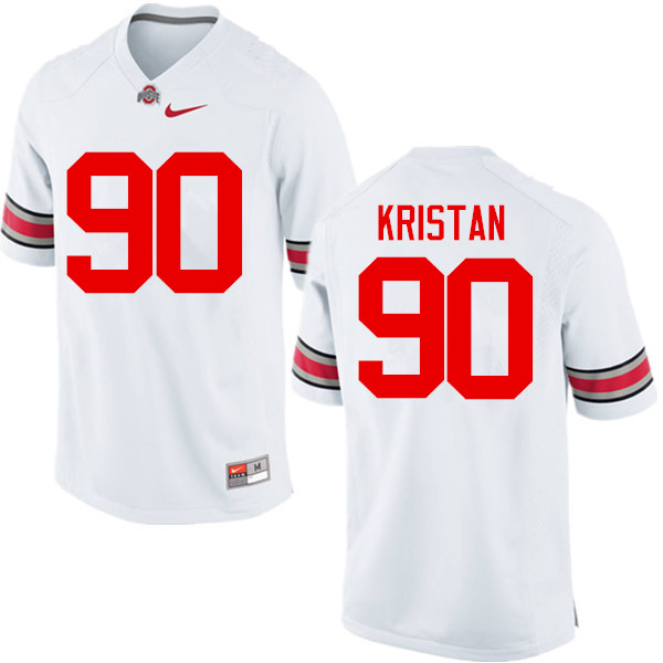 Ohio State Buckeyes #90 Bryan Kristan College Football Jerseys Game-White